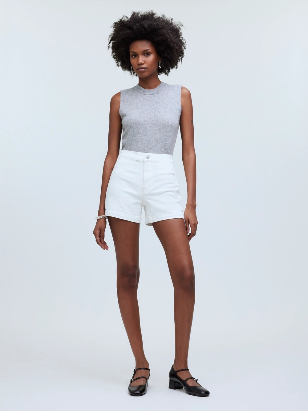 The denim Emmet short in tile white - Picture 2 of 8